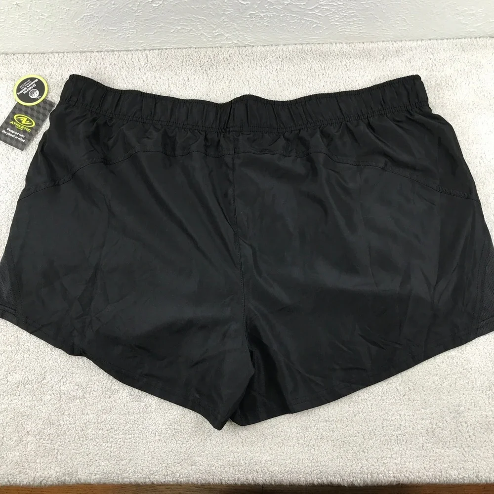 Athletic Works Running Shorts Women XXXL‎ 22 Black DriWorks Moisture Wicking New
